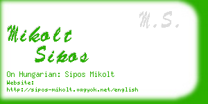 mikolt sipos business card
